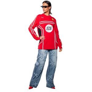 Puma x Joshua Vides Ferrari Mesh Crew sweatshirt Large MSRP $120 NWT